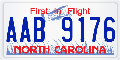 NC license plate AAB9176