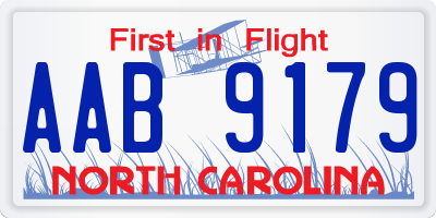 NC license plate AAB9179
