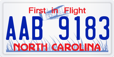 NC license plate AAB9183
