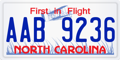 NC license plate AAB9236