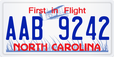 NC license plate AAB9242
