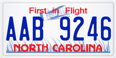 NC license plate AAB9246