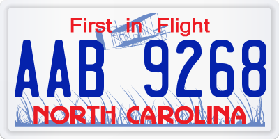 NC license plate AAB9268