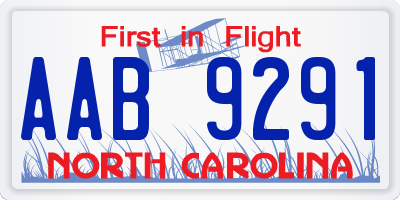 NC license plate AAB9291
