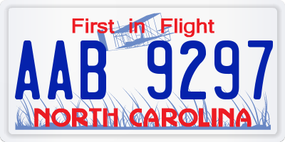 NC license plate AAB9297