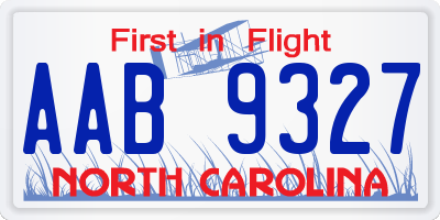 NC license plate AAB9327