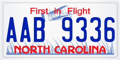 NC license plate AAB9336
