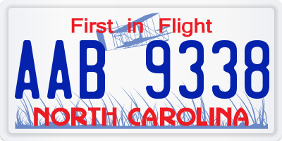 NC license plate AAB9338