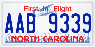 NC license plate AAB9339