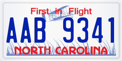 NC license plate AAB9341