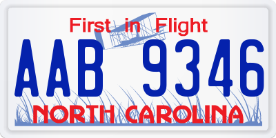 NC license plate AAB9346
