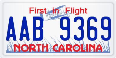 NC license plate AAB9369