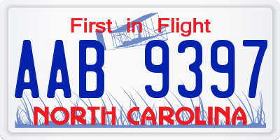 NC license plate AAB9397