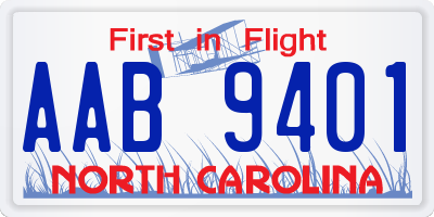 NC license plate AAB9401