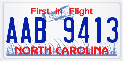 NC license plate AAB9413