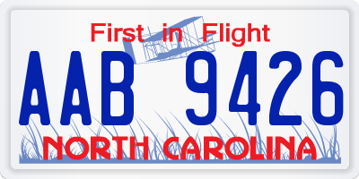 NC license plate AAB9426