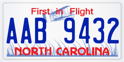 NC license plate AAB9432