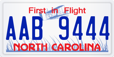 NC license plate AAB9444