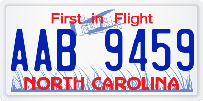 NC license plate AAB9459