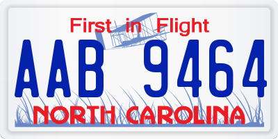 NC license plate AAB9464