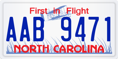 NC license plate AAB9471