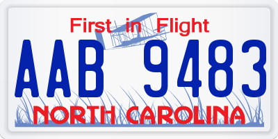 NC license plate AAB9483