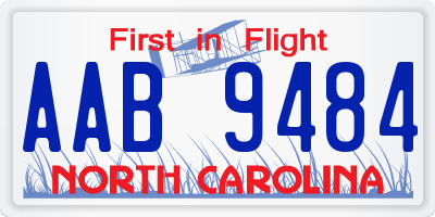 NC license plate AAB9484