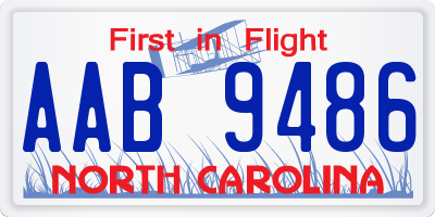 NC license plate AAB9486