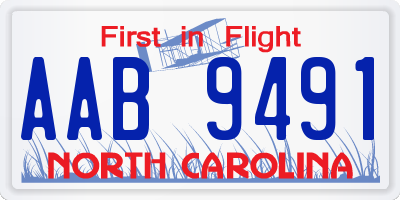 NC license plate AAB9491