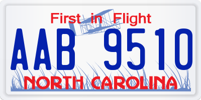 NC license plate AAB9510