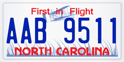 NC license plate AAB9511