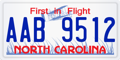 NC license plate AAB9512