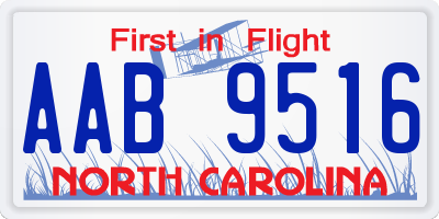 NC license plate AAB9516