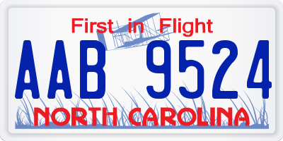 NC license plate AAB9524