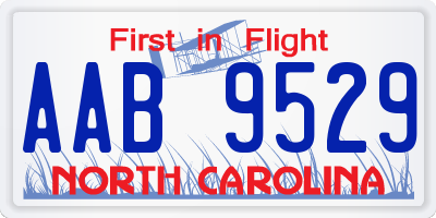NC license plate AAB9529
