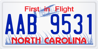 NC license plate AAB9531