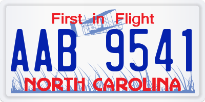 NC license plate AAB9541