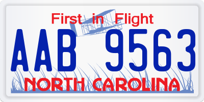 NC license plate AAB9563