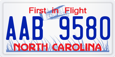 NC license plate AAB9580