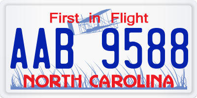 NC license plate AAB9588