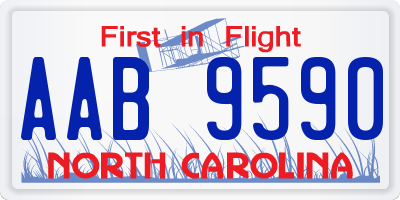 NC license plate AAB9590