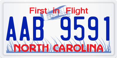 NC license plate AAB9591