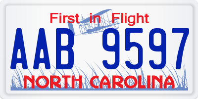 NC license plate AAB9597