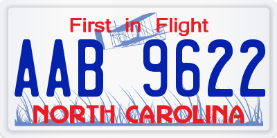 NC license plate AAB9622