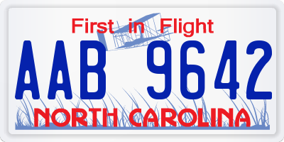 NC license plate AAB9642