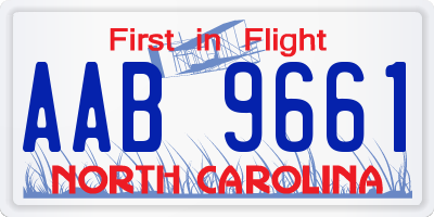 NC license plate AAB9661