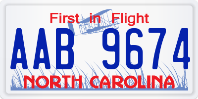 NC license plate AAB9674