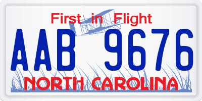 NC license plate AAB9676