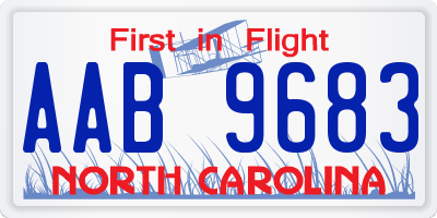 NC license plate AAB9683