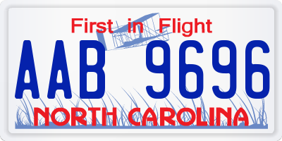 NC license plate AAB9696